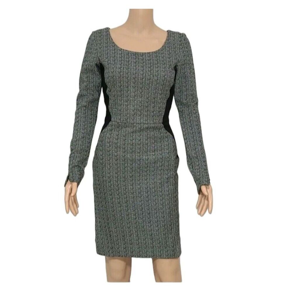 Maison Scorch Rendezvous Long Sleeve Black/White Dress Size 1/S Career Dress